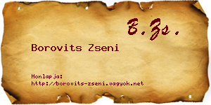 Borovits Zseni névjegykártya